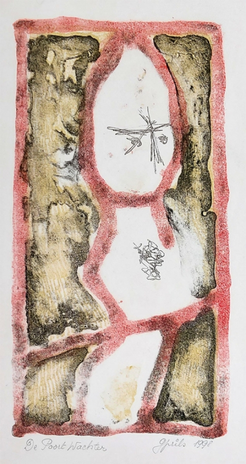 Grafisch werk van 1998 van de Gentse kunstenaar Gustaaf Prils