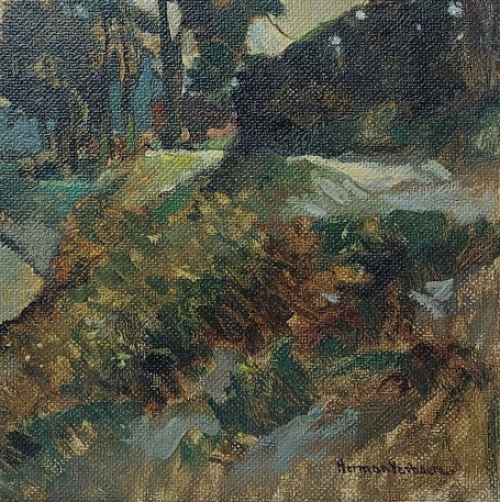 Olieverschilderij op paneel van Herman Verbaere