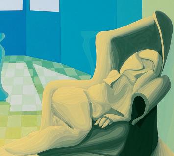 Gouache, Dame in de kamer 1972