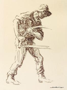 Kunstwerkje op papier van Victor Debrier