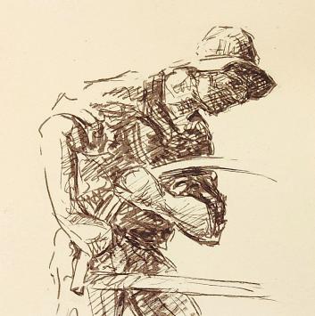 Expressieve tekening van Victor Debrier