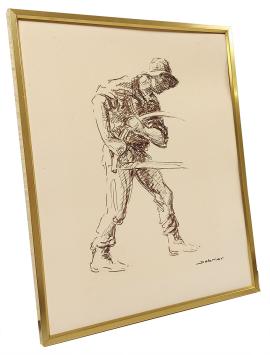 Tekening van de kunstenaar Victor Debrier
