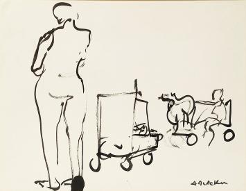 Kunstwerkje op papier van Albert De Deken