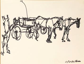 Kunstwerkje op papier van Albert De Deken