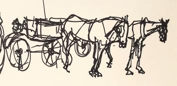 Paarden met koets van Albert De Deken