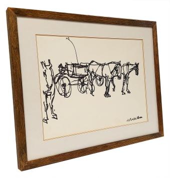 Paarden met koets en menner te Oostende