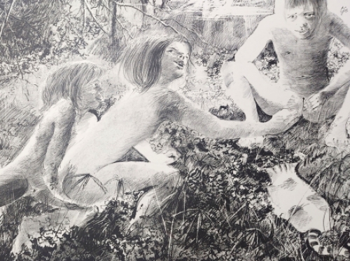 Een erotische litho van Dees de Bruyne en Jan Emiel Daele