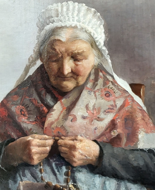 Georges Marie-Joseph Delfosse  with a painting