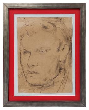 Houtskooltekening van de Belgische graficus René De Lannoy