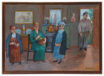 Kunstwerkje van de kunstschilder Al. Delfosse