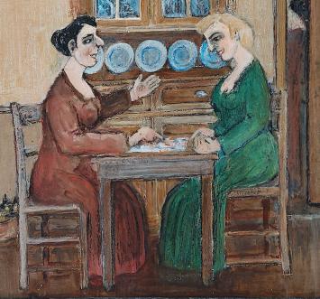 Belgische kunstenaar Delfosse met een kunstwerk