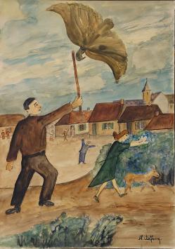 Gouache van de Belgische kunstenaar Delfosse