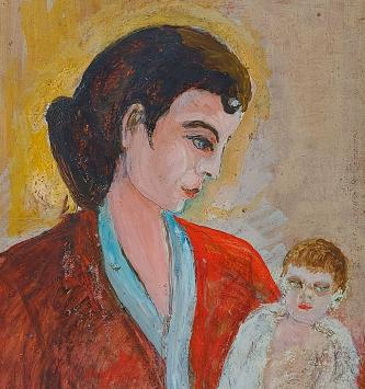 Belgische kunstenaar Delfosse met een kunstwerk