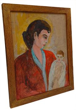 Volkse kunst kopen, moeder met kind