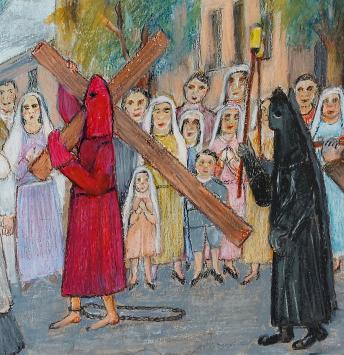 Procession du Catenaccio, porteur de Croix (Corse)