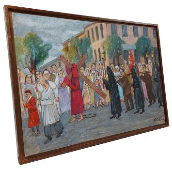 Procession du Catenaccio, porteur de Croix (Corse)