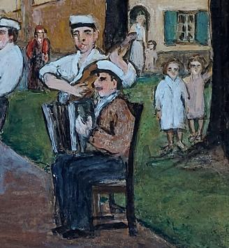 Schilderij naar James Ensor's figuren