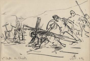 Houtskooltekening van de tekenaar Armand Jamar