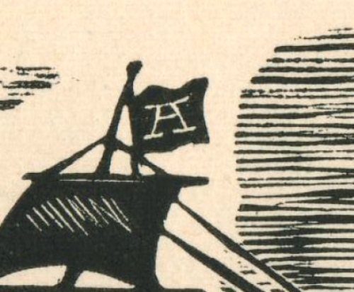 Belgische kunstenaar Désiré Acket met een grafisch werk