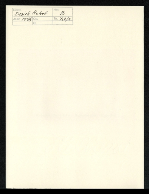 Ex Libris van de Belgische kunstenaar Désiré Acket