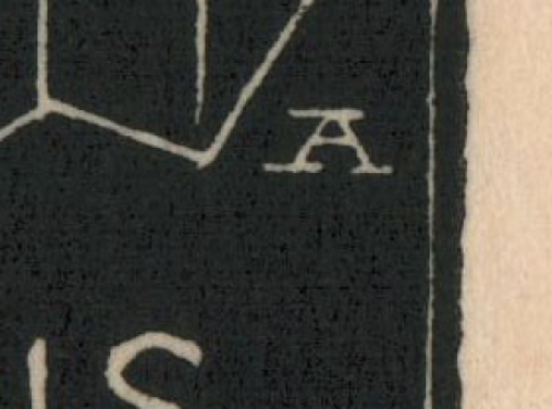 Belgische kunstenaar Désiré Acket met een grafisch werkje