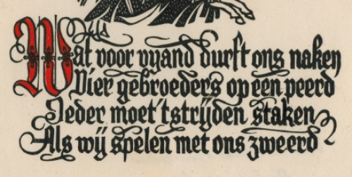 Belgische kunstenaar Désiré Acket met een grafisch werk