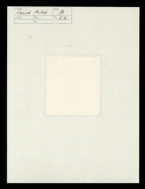 Belgische graficus Désiré Acket met een grafisch werk