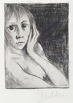 Devolder met een gesigneerde ets uit 1972