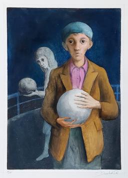 Grote litho van de Belgische kunstenaar Devolder