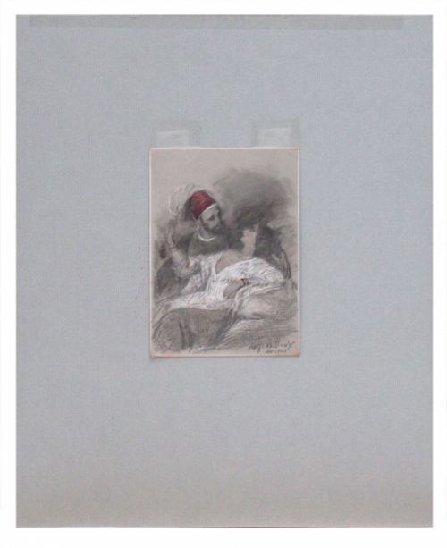 Adolphe (Adolf)  Dillens met een potloodtekening uit 1847