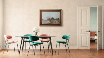 Herfstlandschap, boerderij aan het ven