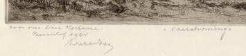 Originele gesigneerde ets van D. Baksteen