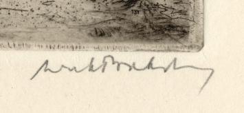 Originele gesigneerde ets van D. Baksteen