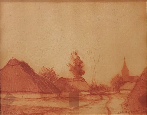 Tekening uit 1919 van Dirk Baksteen