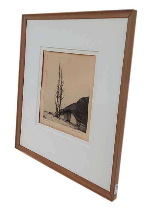 Ets de oude hoeve van Baksteen