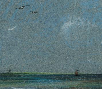 Pasteltekening, Blankenberge Juli 1956