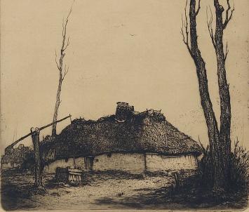 Originele gesigneerde ets van D. Baksteen kopen