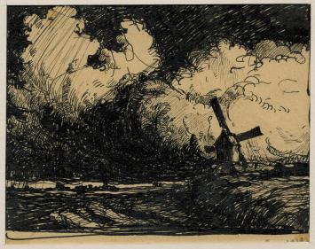 Chinese inkttekening van D. Baksteen kopen