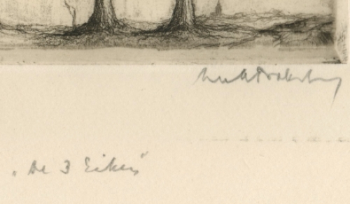 Belgische kunstenaar Dirk Baksteen met een ets