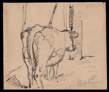 Pentekening van de Belgische kunstenaar Victor Dolphyn