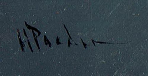 pluisje en sigaret, Speels schilderijtje van Henk Poeder