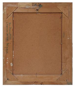 Stilleven, Haringen en blauwe steelpan aan de muur