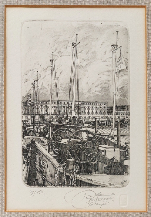 Kunstwerkje van de Belgische etser Dries Van Den Broeck