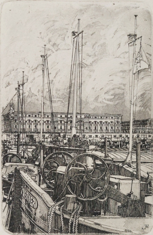 Dries Van Den Broeck met een Antwerpse ets