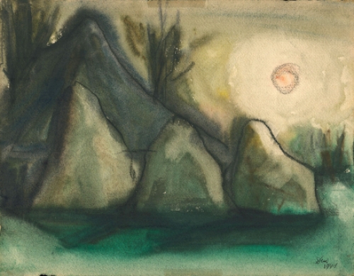 Schilderijtje van de Belgische kunstenaar Dries Van Den Broeck