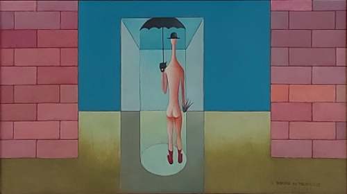 surrealistisch schilderij van de Belgische kunstenaar Paul Dufrane