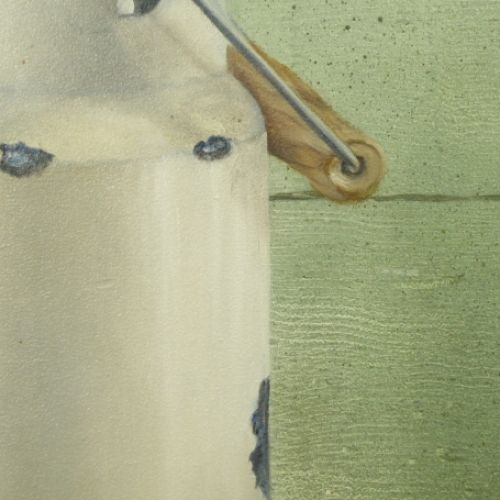 Stilleven met emaille en vers fruit