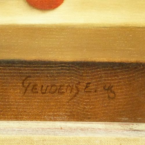 Stilleven met emaille en vers fruit