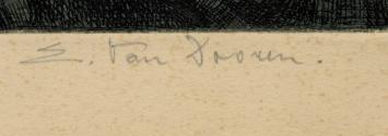 Originele gesigneerde ets van E. Van Dooren