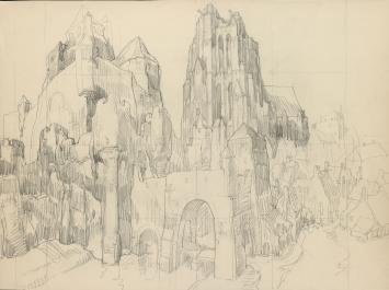 Potloodtekening van Edmond Van Dooren